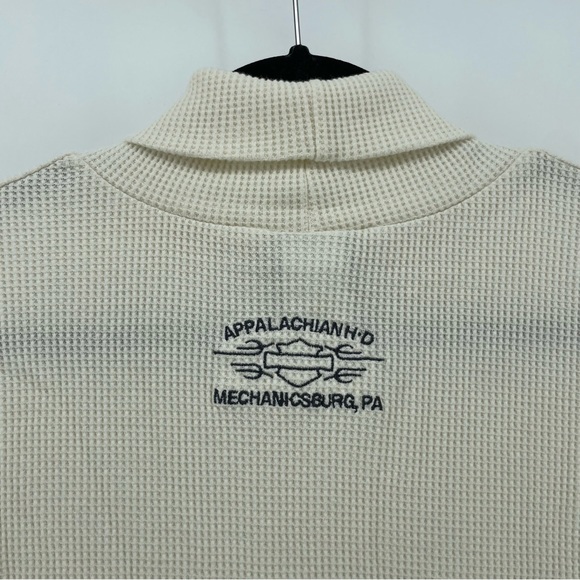 Harley Davidson Womens Turtleneck Cream Waffle Knit Cotton Blend XL - Picture 6 of 7